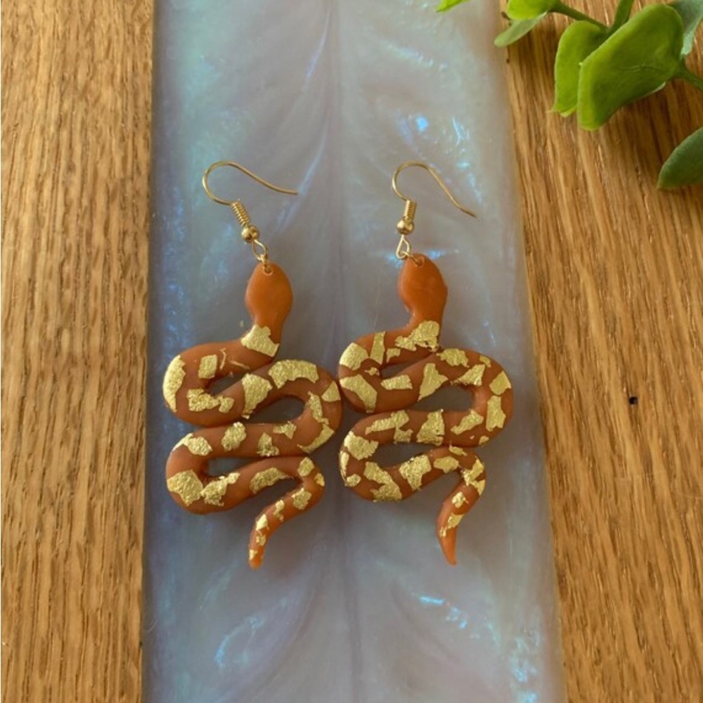Copper Snake Earrings